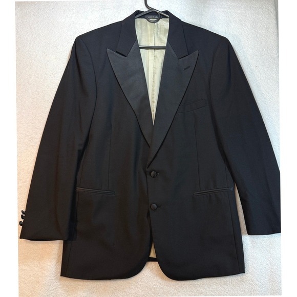 Chaps Ralph Lauren Other - Chaps Ralph Lauren Mens Black Tuxedo Jacket Satin Peak Lapel Blazer 43L USA Made